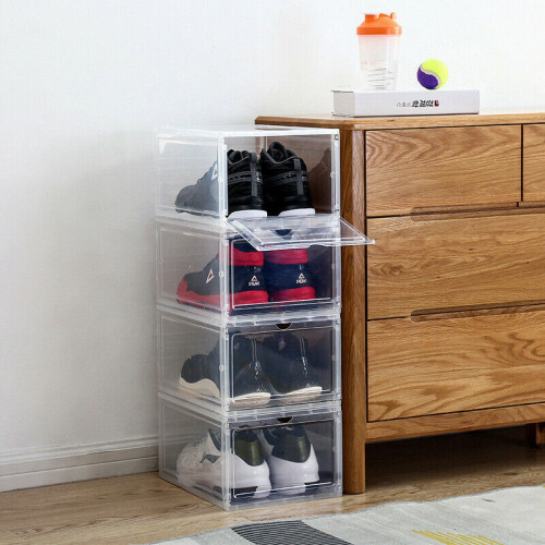 Stackable Shoe Storage Boxes, Clear Plastic Containers with Magnetic Closure - Ideal for Shoe Lovers 2