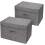 Foldable Storage Box with Lids, Linen Fabric Decorative Storage Containers, Reinforced Handles for Easy Carrying, Eco-Friendly Closet Organizer, Space 1