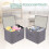 Foldable Storage Box with Lids, Linen Fabric Decorative Storage Containers, Reinforced Handles for Easy Carrying, Eco-Friendly Closet Organizer, Space 2