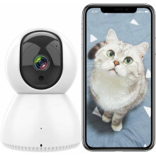 Cameră de securitate pentru acasă cu vedere la 360 de grade, cameră de supraveghere interioară 1080P pentru securitatea casei, vedere nocturnă