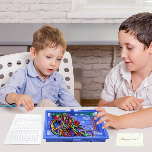 Thread Weaving Board for Kids, Educational Thread Board with Colored Strings, DIY Craft Kits 1