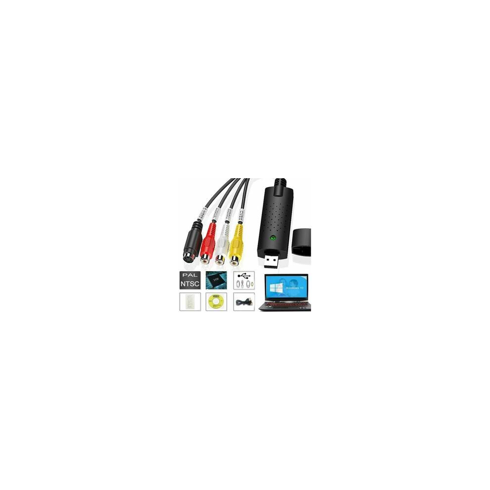 Video Capture Card For Analog Devices, Av To Usb Convert Rca S-Video To Digital Usb 2.0 Adapter, Vhs To Digital Converter For Vcr Camcorder Dvd Hi8 Ta 9486358107324