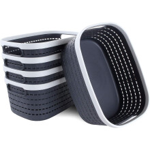 Best Organizer Beautify Your Room, Plastic Woven Basket Strong Material Comfortable Handle Design for Office Bathroom Kitchen Wardrobe, Space-saving D