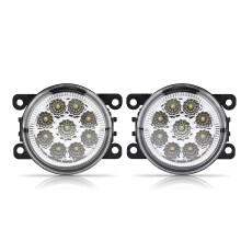 Mistlampen voor auto, installatiekit inbegrepen voor LED-mistlampen in de voorbumper, 9 LED-dagrijverlichting met halo-design, speciaal ontworpen voor