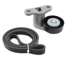 Automatische riemspannerset, aandrijfriemgeleider, frictiewielset, OEM-formaat, geschikt voor GMC Sierra Yukon XL, Buick Rainier, Isuzu Ascender en