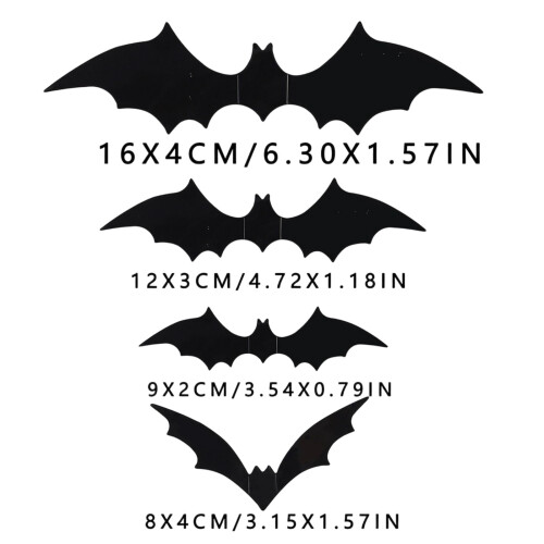 3D Flying Bat Decals Adhesive PVC Stickers Realistic Bat-60 1