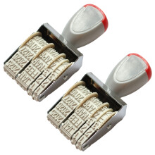 2Pcs Portable Rotating English Date Stamper Professional Stamper
