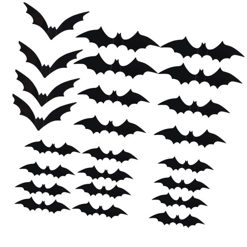 3D Bat Wall Sticker Halloween Decoration Adhesive-twenty four