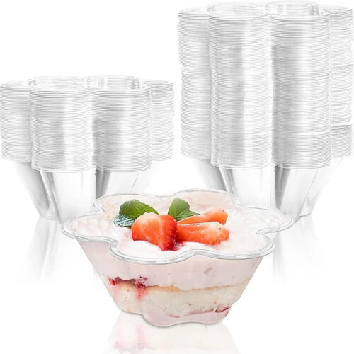 60Pieces Efficient Plastic Dessert Cups With 60 Matching Spoons 1
