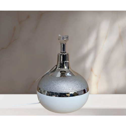 White Ceramic Glitter Lamp Base & Drum Shade 1