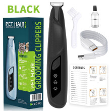 Professioneller Pfotenhaarschneider für Haustiere mit LED-Licht Black