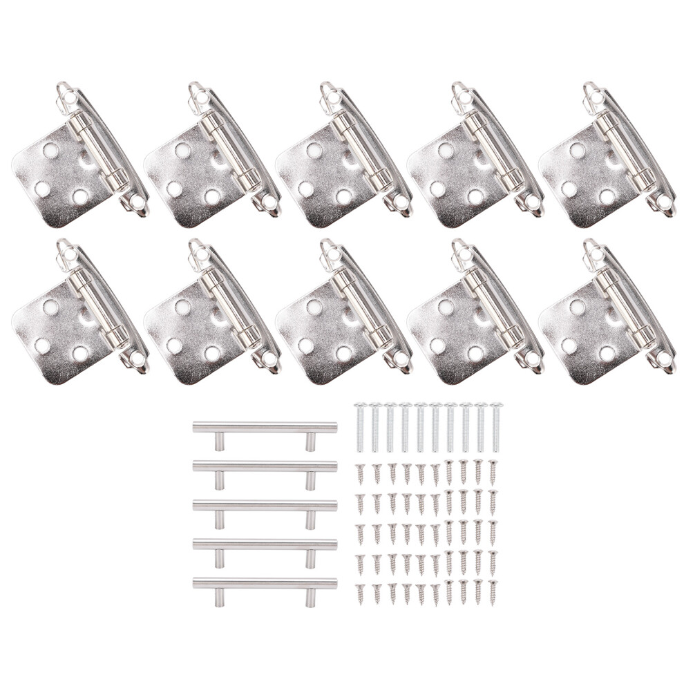 Semi Concealed Cabinet Hinges Self Closing Brushed Satin Nickel Variable Overlay Door Bumper Sturdy Rust Resistant Hardware For Custom Cabinetry Safe 9190834036465