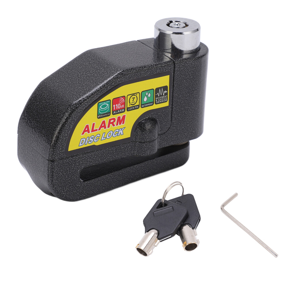 Alarm Disc Lock For Scooter, Auto-Lock System And Shock Detection Alarm Device, Weather Resistant Motorcycle Lock With Anti-Theft Alarm, Durable 9190834037547