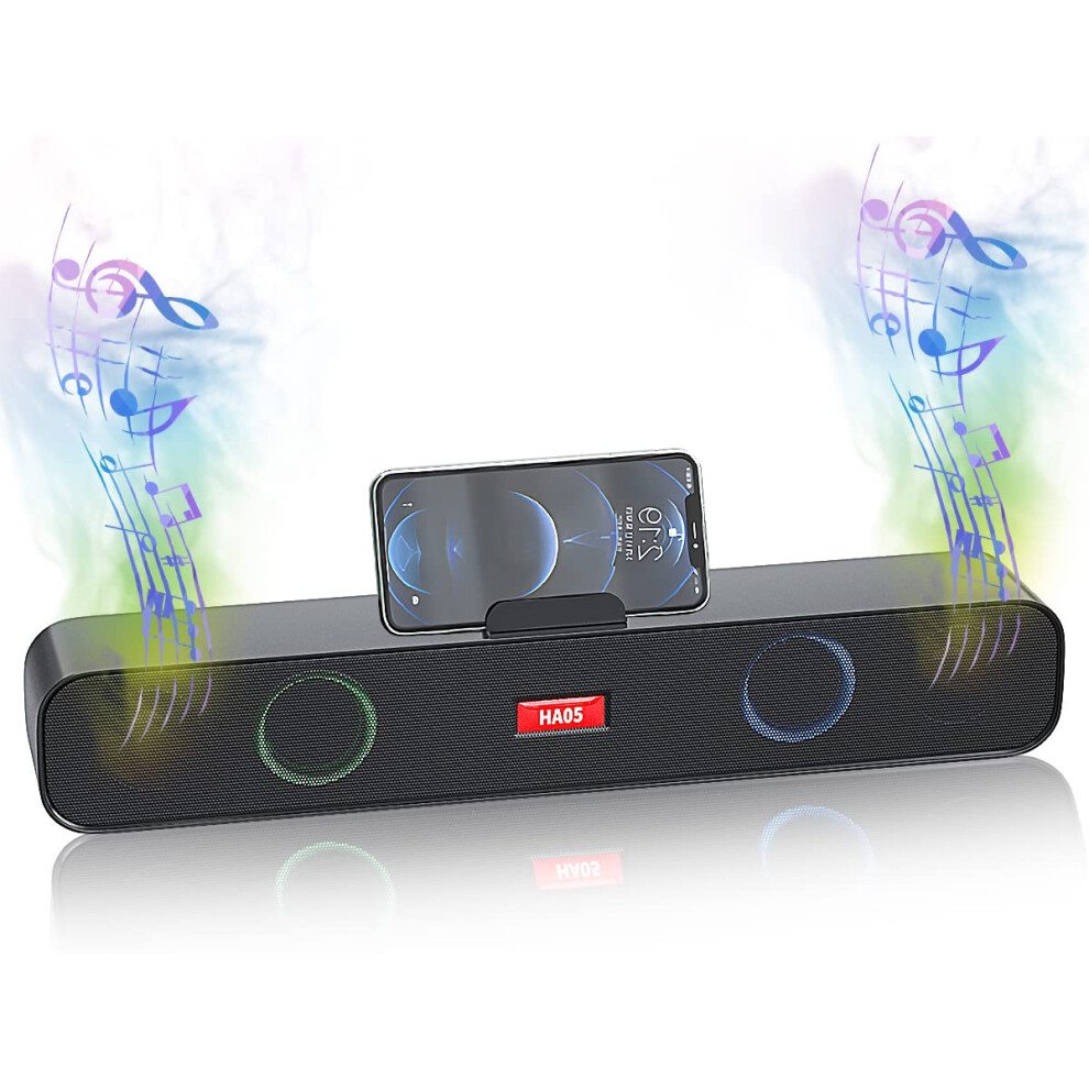 Wireless Stereo Soundbar With Multi-Channel Immersive Audio, Outstanding Sound Quality, Built-In Microphone For Hands-Free Calls, Customizable Control 9416038702945