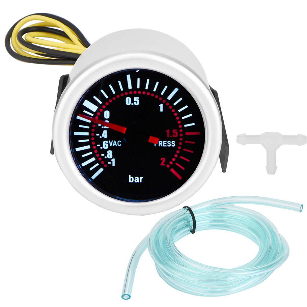 Accurate Turbo Pressure Measurement Device For Vehicles, Led Digital Boost Gauge With 2 Inch Smoke Tint Lens Display High Sensitivity Psi Meter, 9190834037875