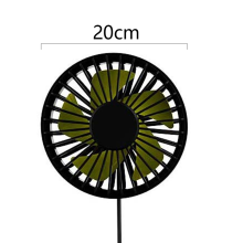 Kétfejes USB autósülés-ventilátor, 360 fokos forgatás, 3 sebességes légkeringető ventilátor járművekhez, SUV-hoz, lakókocsihoz, kompakt