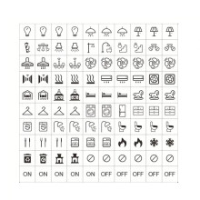 100 stuks lichtschakelaars labels sticker transparant-zwart