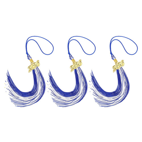 Glands de remise de diplôme, emblèmes de l'année-bleu blanc