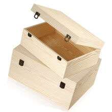 Boîte en bois inachevée pour projets d'artisanat de bricolage et
