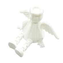 Articulated Angel Figurine with Hinged Legs For Office-White 3