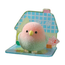 Delicate Flocking Bird Figurine Ornament For Home-pink green