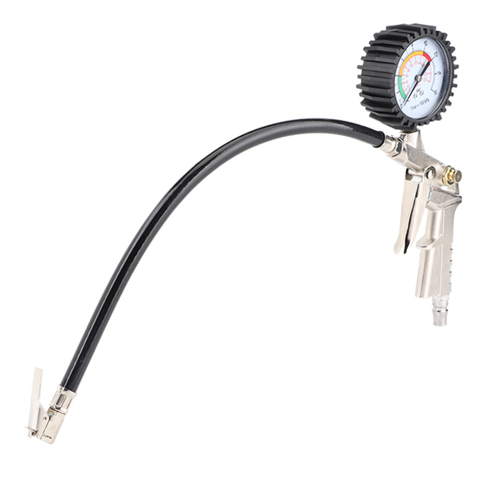 Inflatable Tire Tool With Dial Indicator Built-In Relief Valve Flexible Hose Compact And Lightweight High Quality Movement Accurate Wear Resistant 9190834039459