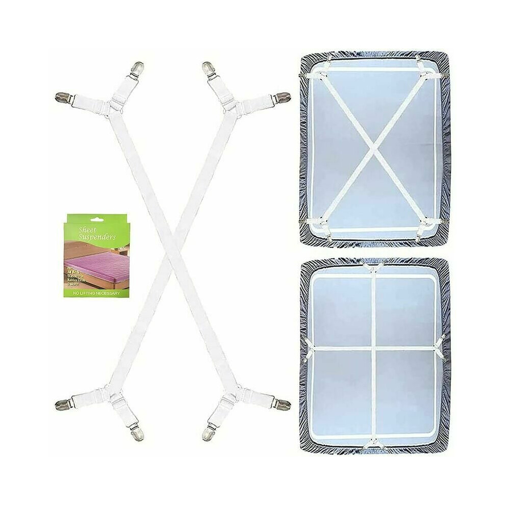 Universal Fit Elastic Grippers, Adjustable Bed Bands for Mattress Cover Clips, Fasteners & Straps for Effortless Sheet Holding