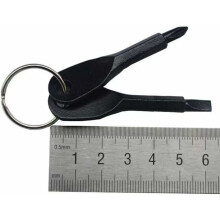 EDC Screwdriver Keychain, Portable Travel Tool with Flat Head Screwdriver Mini Wrench Style Stainless Steel Outdoor Repair Tool for Men, Lightweight
