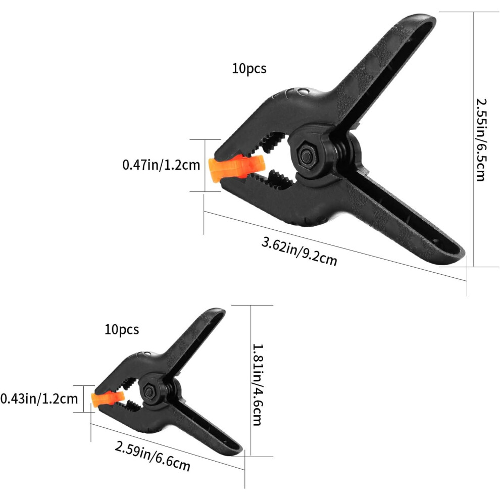 Heavy Duty Spring Clamp, Reinforced Nylon Plastic Clips With Flexible Jaw Pad And Anti-Slip Handles For Woodworking, Furniture Repair, Photography 9128293316699