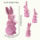 Easters Themed Rabbit Figurine Glittering Foam Portable-Green 3