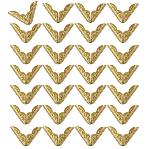 100Pcs Retro A Shape Collar Corner Iron Metal Decorative-Yellow
