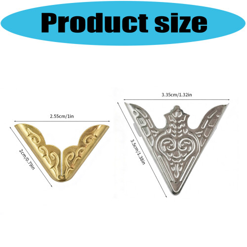 100Pcs Retro A Shape Collar Corner Iron Metal Decorative-Yellow 2