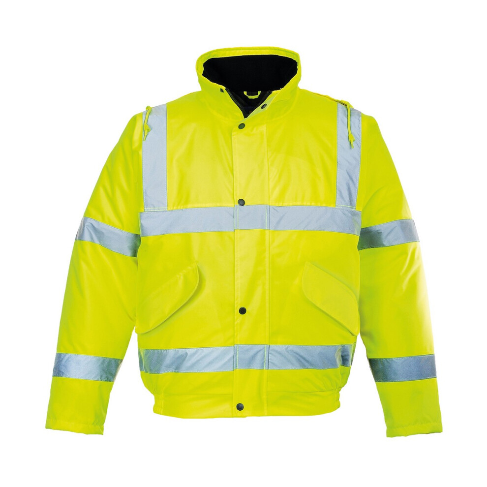 Portwest (L, ) Unisex Hi-Vis Bomber Jacket (S463) / Workwear / Safetywear Yellow