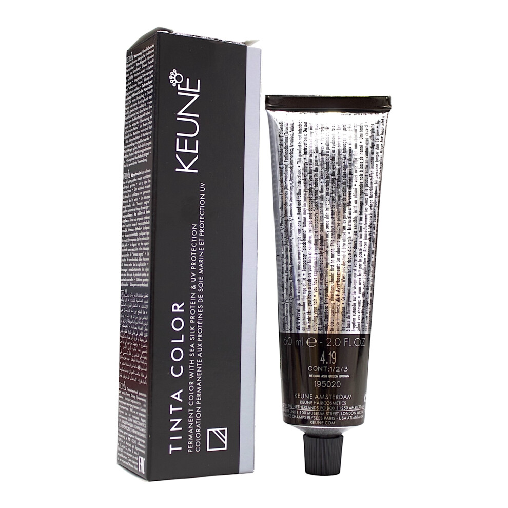 Keune Green,Brown Tinta Color 4.19 Permanent Color Medium Ash Green Brown 2 Oz