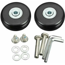 Ruote di ricambio per valigie, ruote piroettanti in gomma da 50 mm x 18 mm con assi regolabili e guanti da lavoro inclusi, kit di riparazione