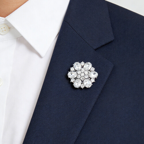 6Pcs Shirt Cufflinks Clips Rhinestones-Hollow pattern 19MM 2