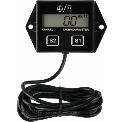 Digital Tachometer for Small Engine, Inductive Tachometer Engine RPM Gauge and Hour Meter, Service Timer Function Maintenance Reminder with 1