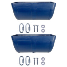 2PCS Chicken Feeding Troughs Hanging Feeder Waterer Bowl-Blue