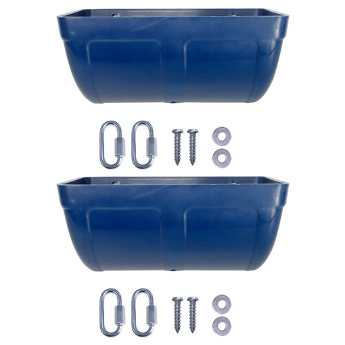 2PCS Chicken Feeding Troughs Hanging Feeder Waterer Bowl-Blue