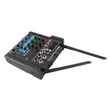 Mischpulte USB-Soundboard Mixer mit Dual Wireless-Mikrofonen für Karaoke & Live-Aufnahmen