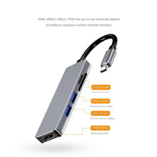 Krystallklar videomultiportadapter, 4K HDMI-port Super Speed USB 3.0 for MacBook Pro Air, strømforsyningslading med kortleser og bredbånd