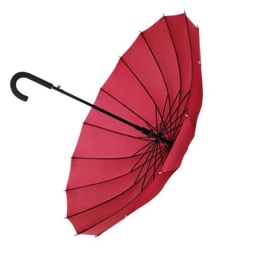 Heavy Duty Umbrella Waterproof Fabric Canopy Extra Long-Red