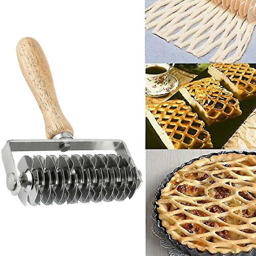 Edelstahl Teig Gitter Top Cookie Pie Pizza Brot Gebäck Kruste Roller Cutter 2