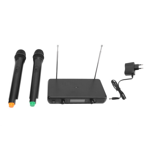 Duales VHF Wireless-Mikrofonsystem mit LED-Display, EU-Stecker 2