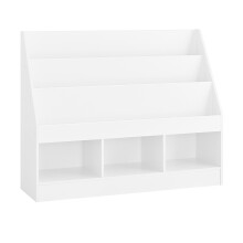 SoBuy Kids Bookshelf with 3 Storage Compartments, White