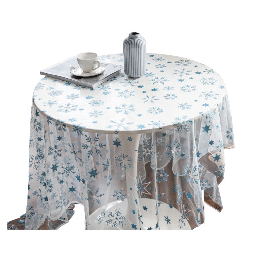 Elegante-150x150cm blaue Schneeflocke