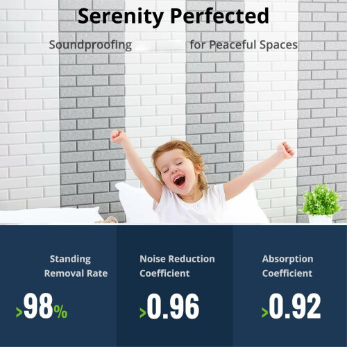 12Pcs Brick Pattern Panels Sound Absorbing Panels Noise-White 1