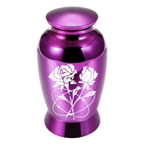 Elegant Pattern Mermorial Urn For Pet Cremation Ashes-Purple