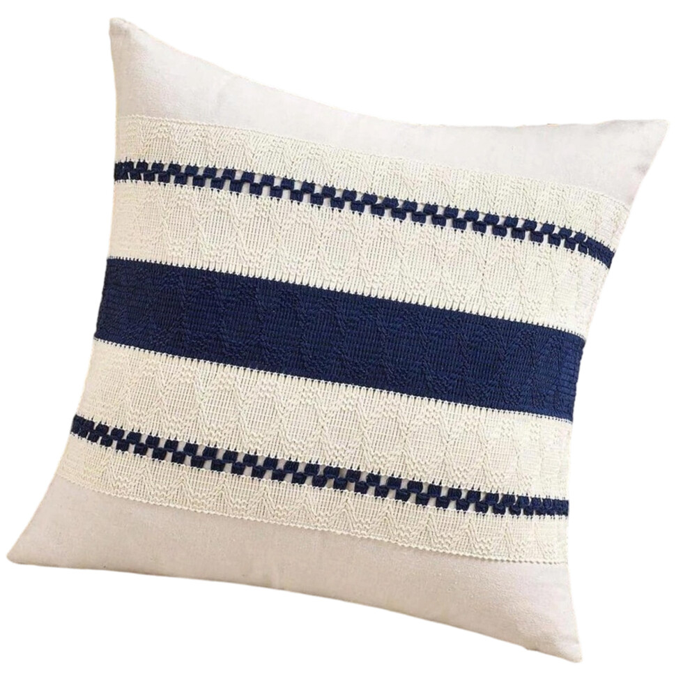 Bohemians Inspire Pillow Case Cotton Linen-Navy 45X45cm Blue