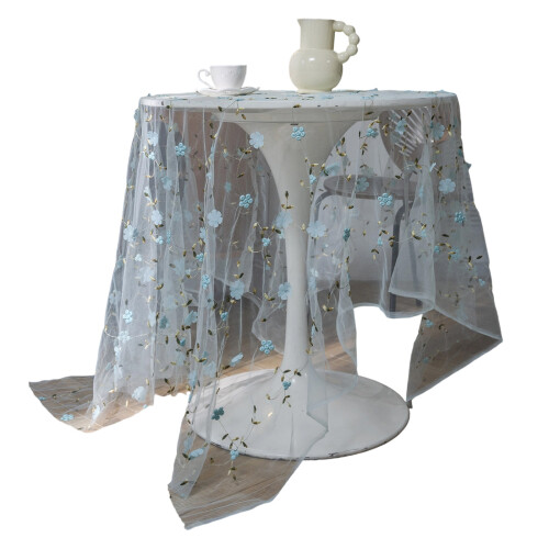 Mit Spitze bestickte Tischdecke, robuste-150x150cm blaues Relief